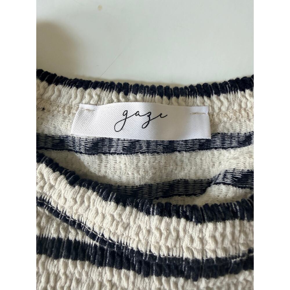 Gaze Black & White Striped Ribbed Knitted Tank Top - Picture 4 of 7